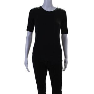 Ter Et Bantine Womens Short Sleeve Crew Neck Stretch Knit Tee Shirt Black IT 42